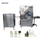 स्वचालित ई-सिगरेट तरल तेल बोतल भराव प्लगर कैपर मशीन