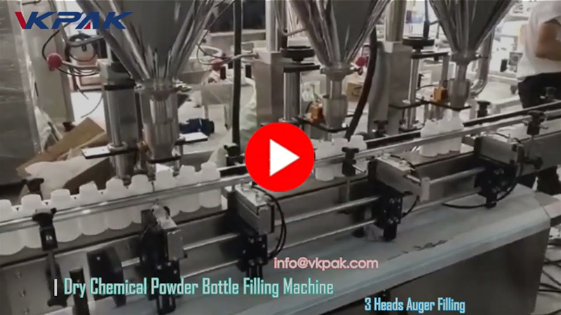 स्वचालित तीन सिर पाउडर बोतल भरने की मशीन