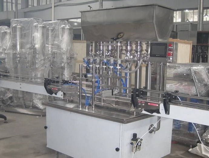 6 filling heads filling machine automatic linear model 6 सिर तरल भराव.jpg