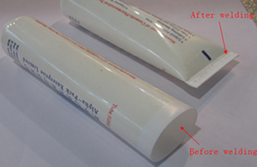 welding samples by ultrasonic tube sealer अल्ट्रासोनिक ट्यूब सीलर द्वारा वेल्डिंग नमूने.jpg
