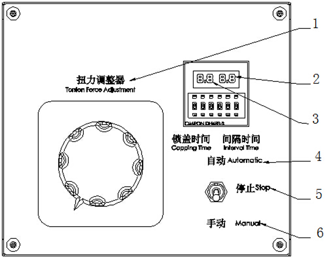 control panel for desktop screw capping machinery स्क्रू कैपिंग मशीनरी के लिए ऑपरेशन पैनल फ़ंक्शन.jpg