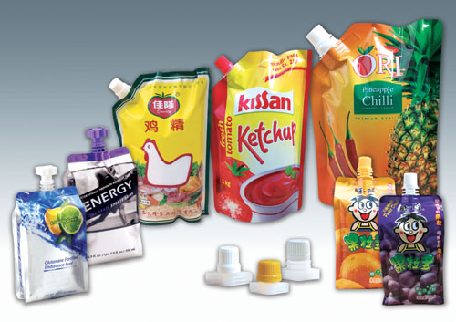 spout bags after filling एकल सिर टोंटी बैग हॉपर के साथ भरने .jpg